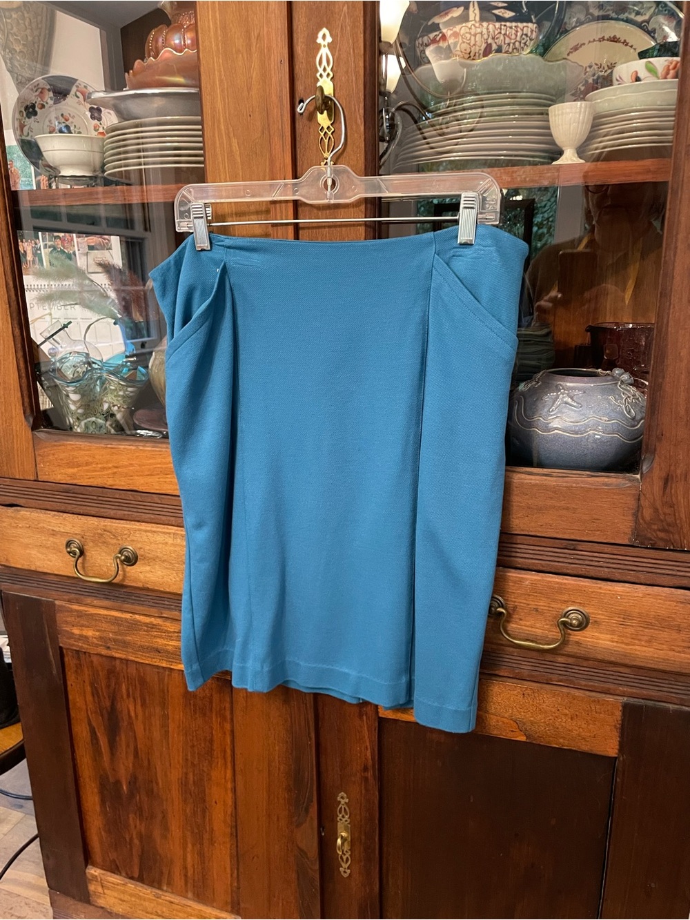 CAbi Teal Stretch Pencil Skirt